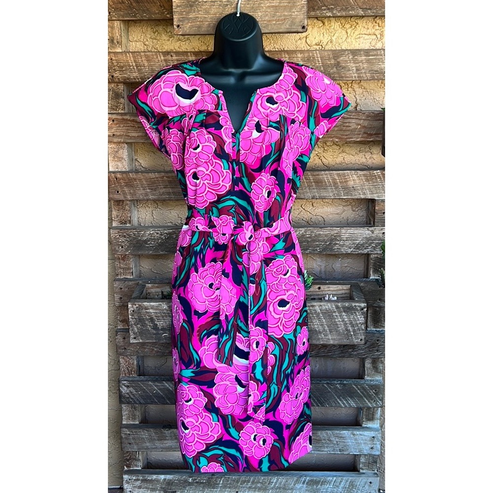 Talbots Dress Vintage | Size : Small | Colors : Pink / Green / Rust